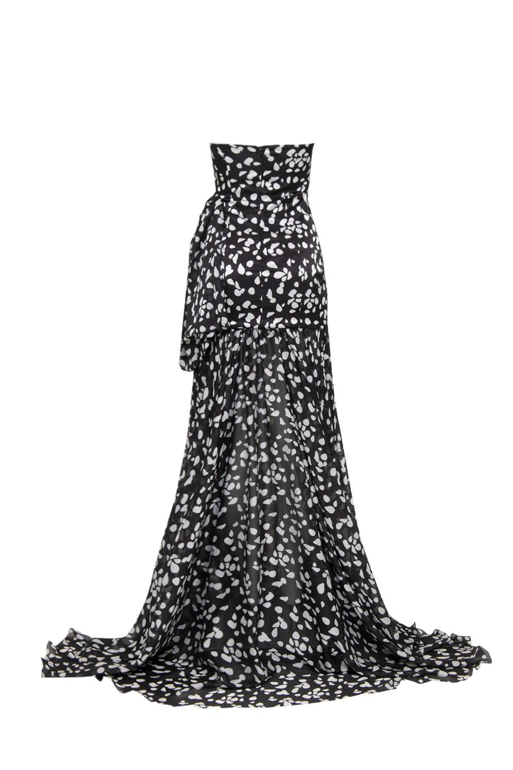 Abito lungo in chiffon stampato - Monique Garçonne