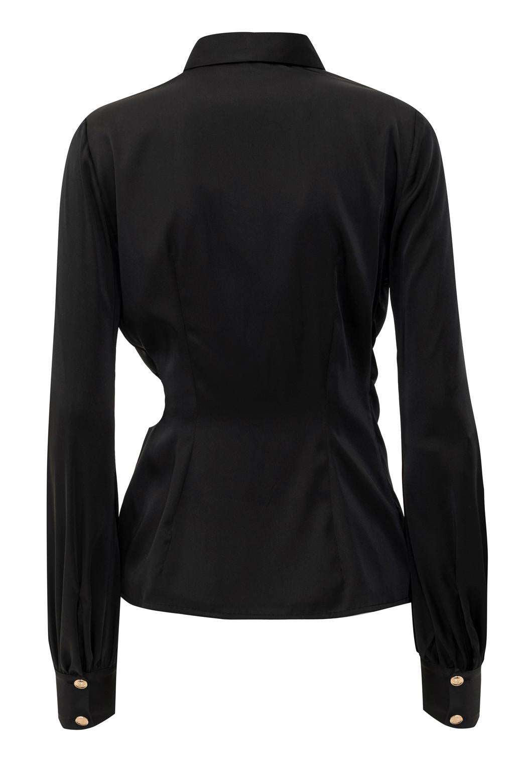 Blusa manica lunga in raso - Monique Garçonne