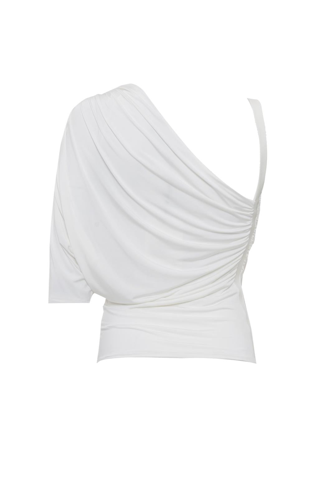 Blusa monospalla drappeggiata in jersey - Monique Garçonne