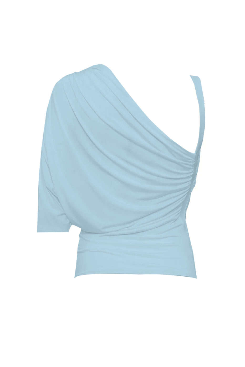 Blusa monospalla drappeggiata con taglio asimmetrico (Proposta)