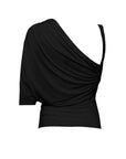 Blusa monospalla drappeggiata con taglio asimmetrico (Proposta)