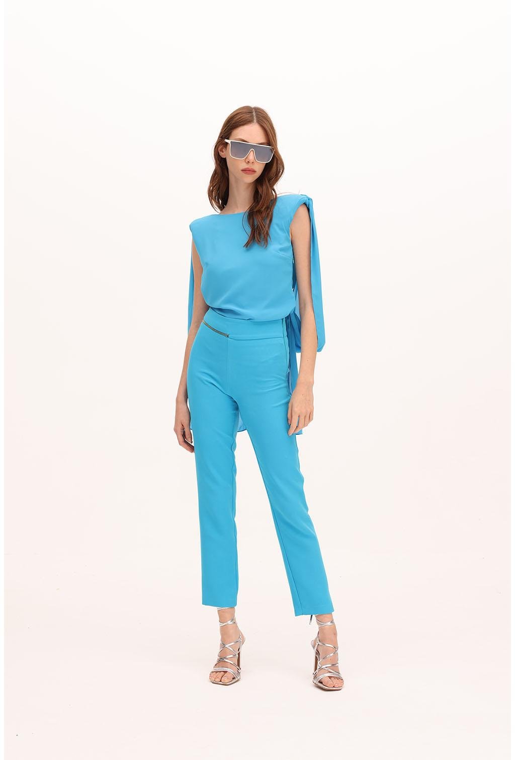 Blusa smanicata in georgette - Monique Garçonne