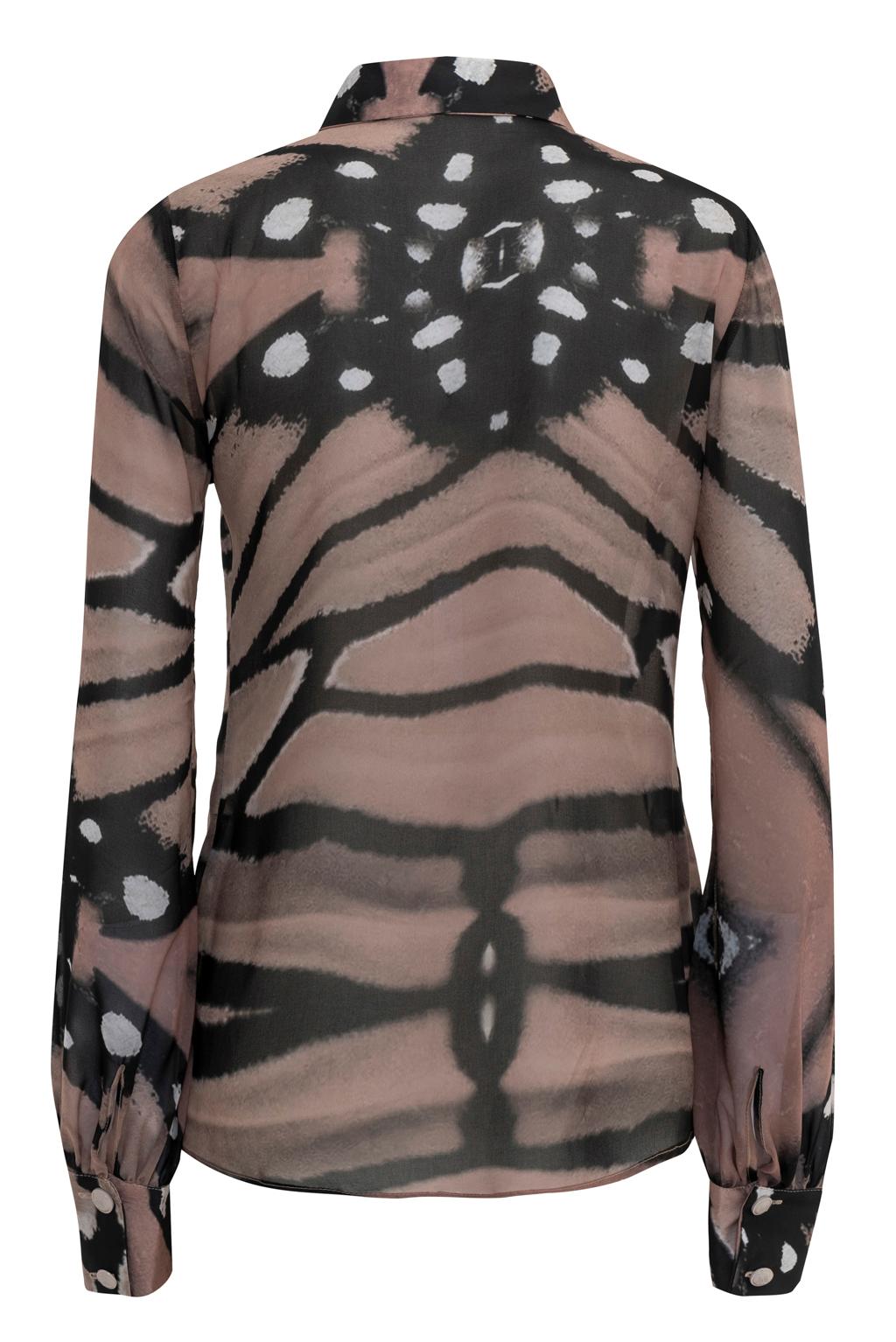 Camicia in georgette e raso stampato - Monique Garçonne