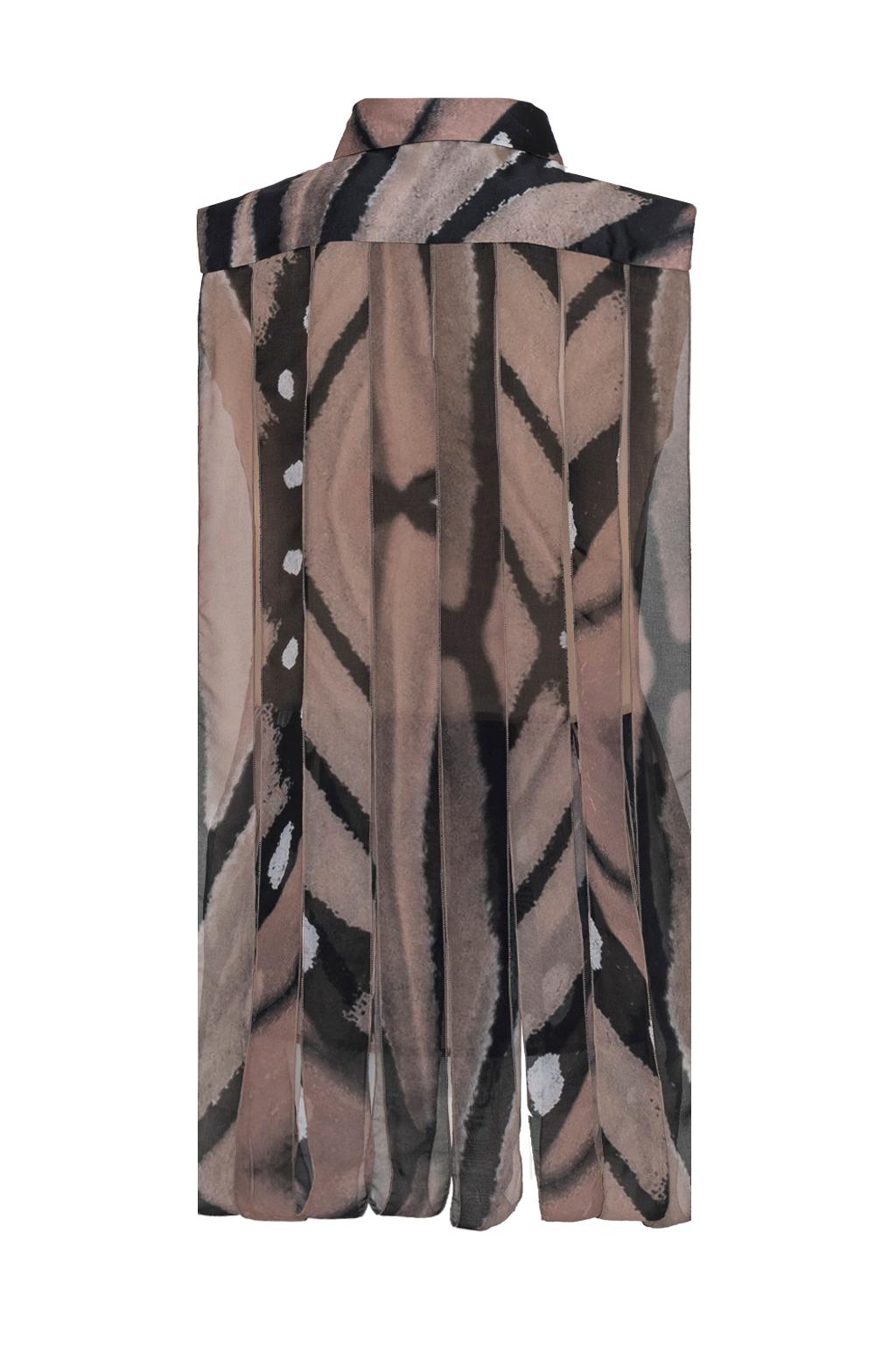 Camicia smanicata in chiffon stampato - Monique Garçonne