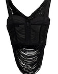 Top corsetto in raso