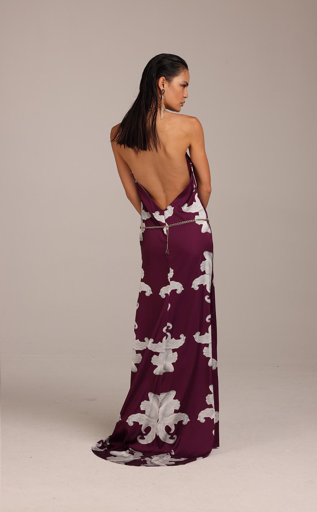 Abito in satin stampato