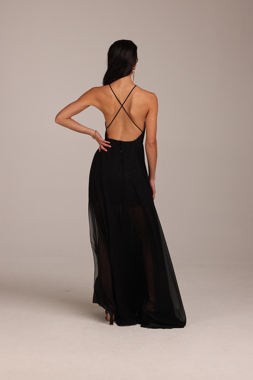 Abito in pizzo di cotone e georgette