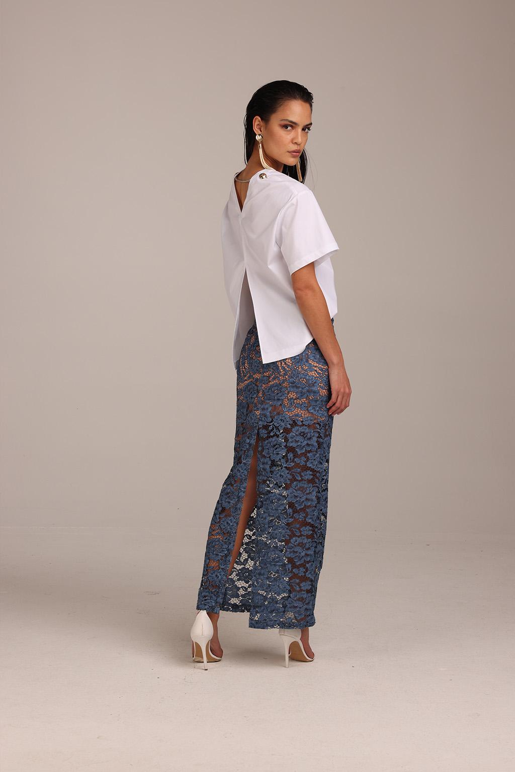 Blusa in Popeline di Cotone