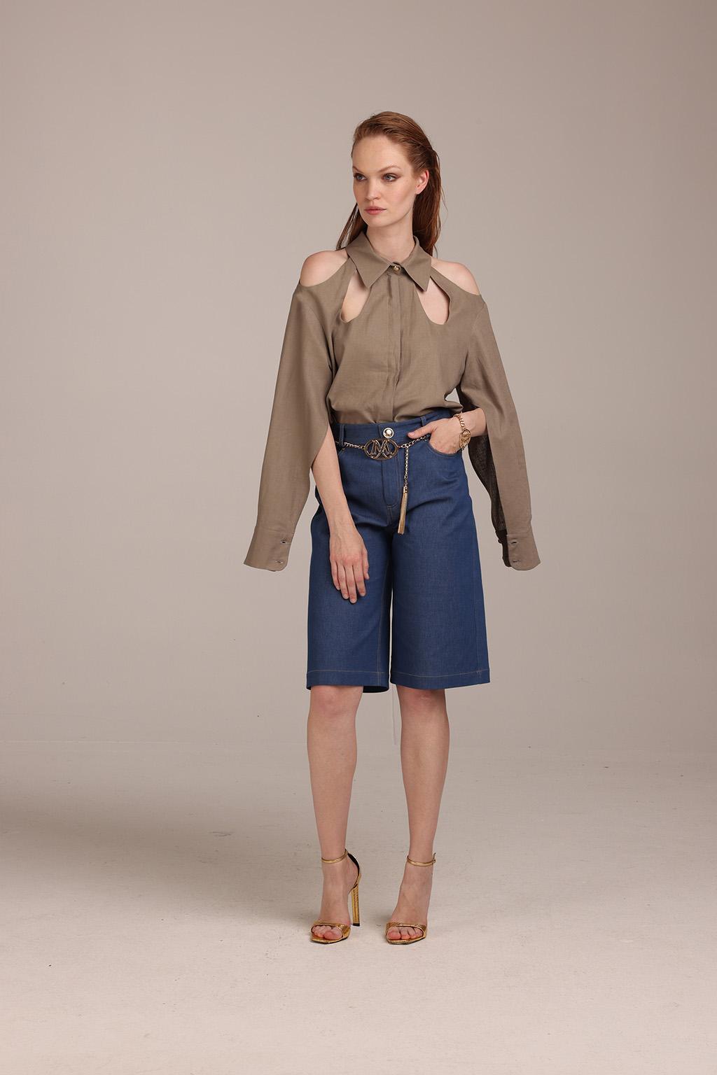 Camicia in lino viscosa