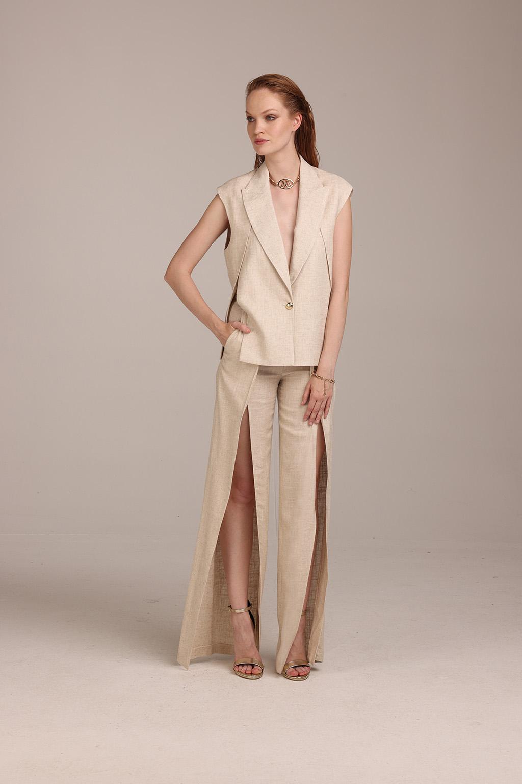 Pantalone in lino viscosa pesante