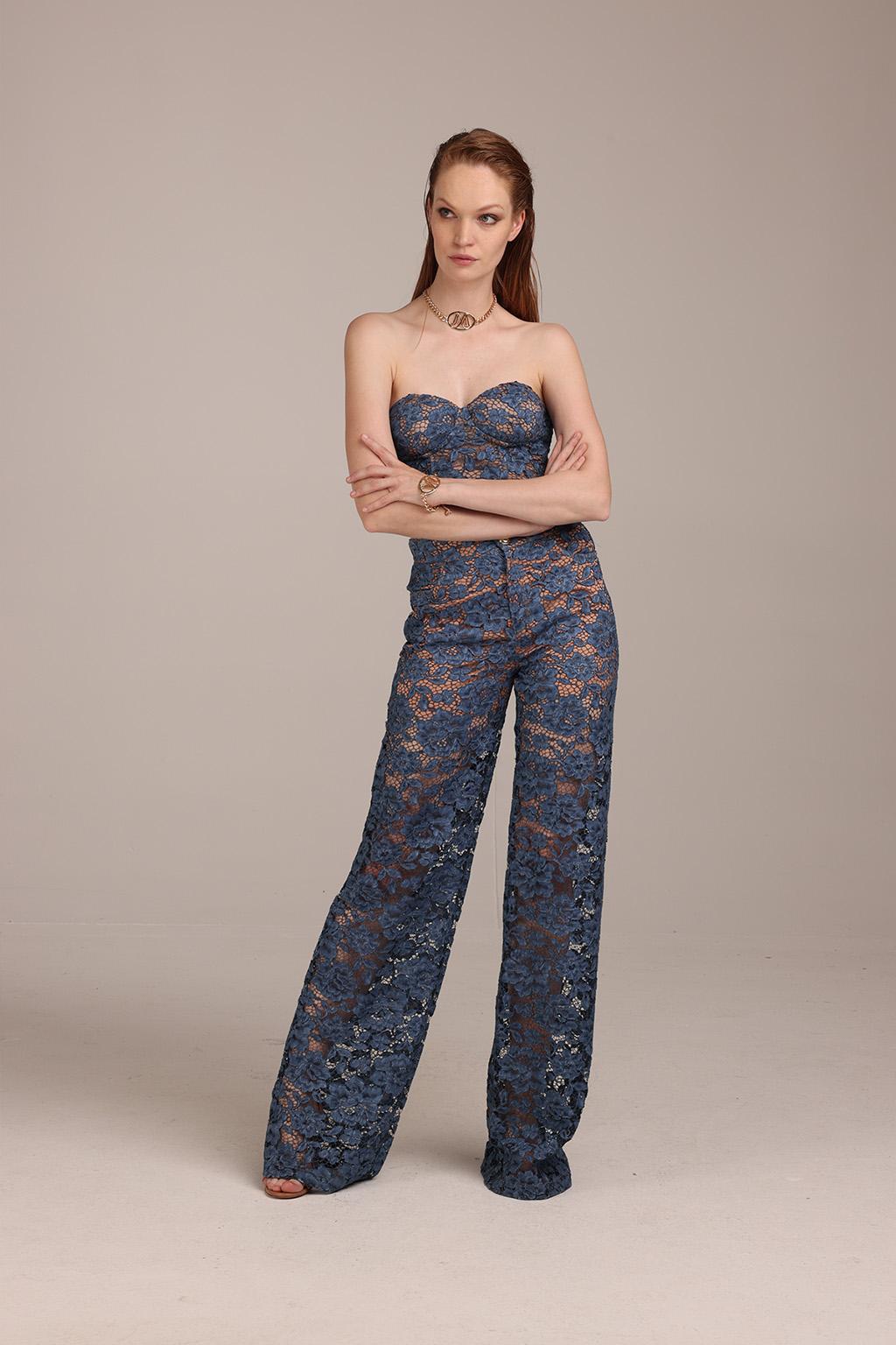 Pantalone in pizzo denim