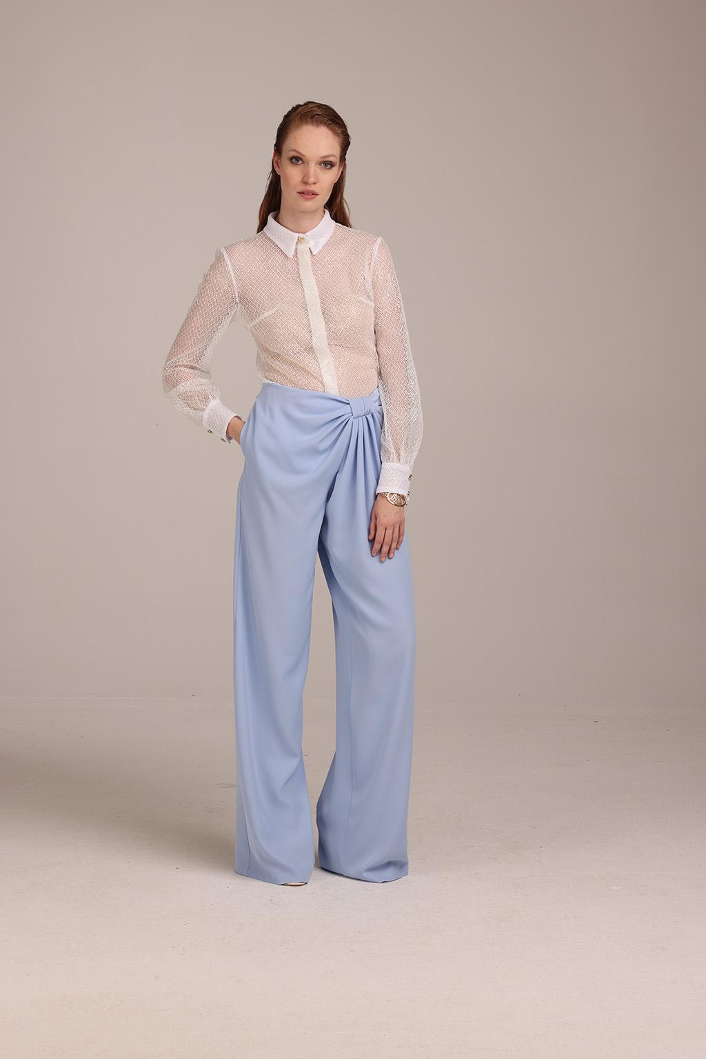 Pantalone in fluido crepe