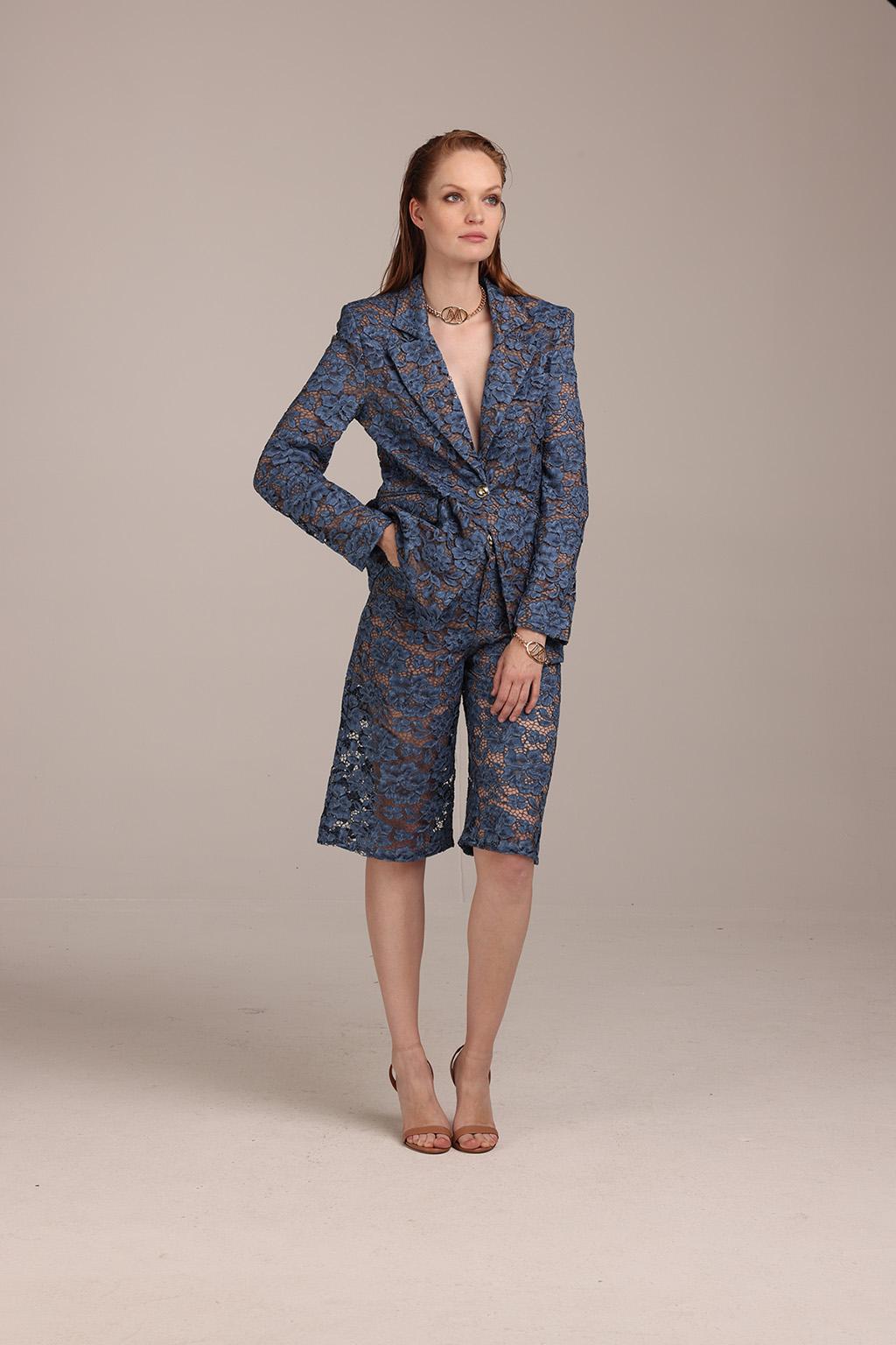 Bermuda in pizzo denim