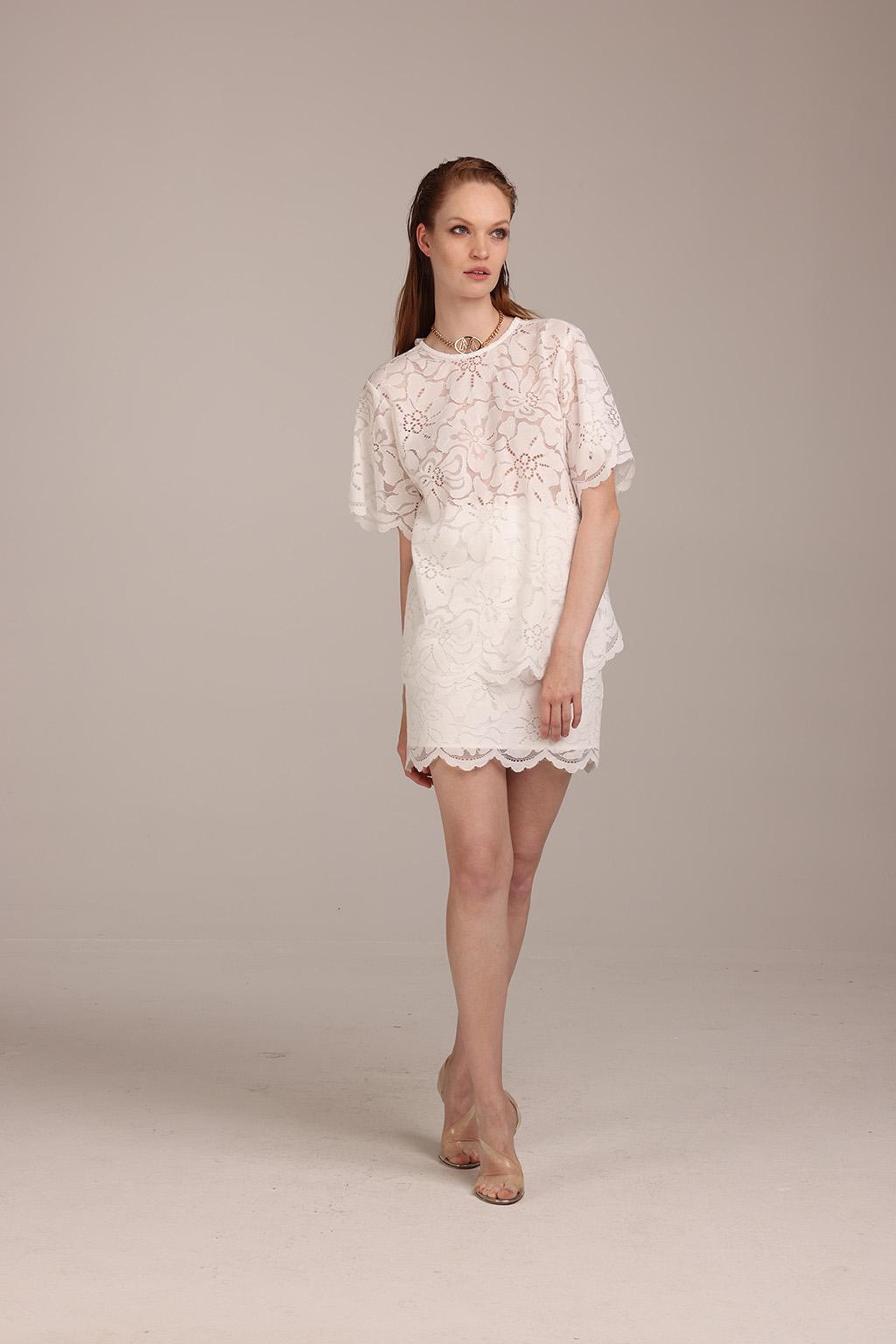 Blusa in pizzo di cotone