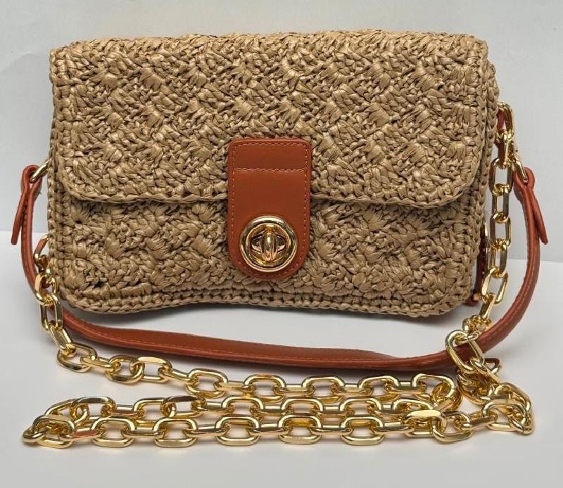 MINI BAG IN PAGLIA CON CATENA - BG13FR