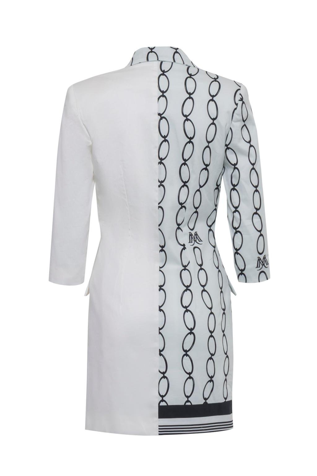 Giacca mini dress con stampa asimmetrica in cotone - Monique Garçonne