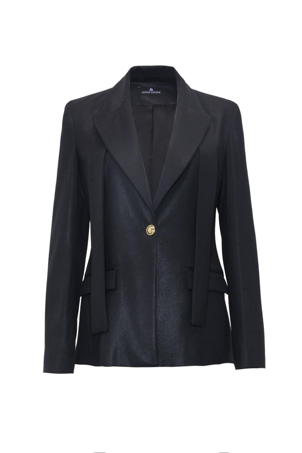 Giacca slim in poliviscosa Laminata - Monique Garçonne