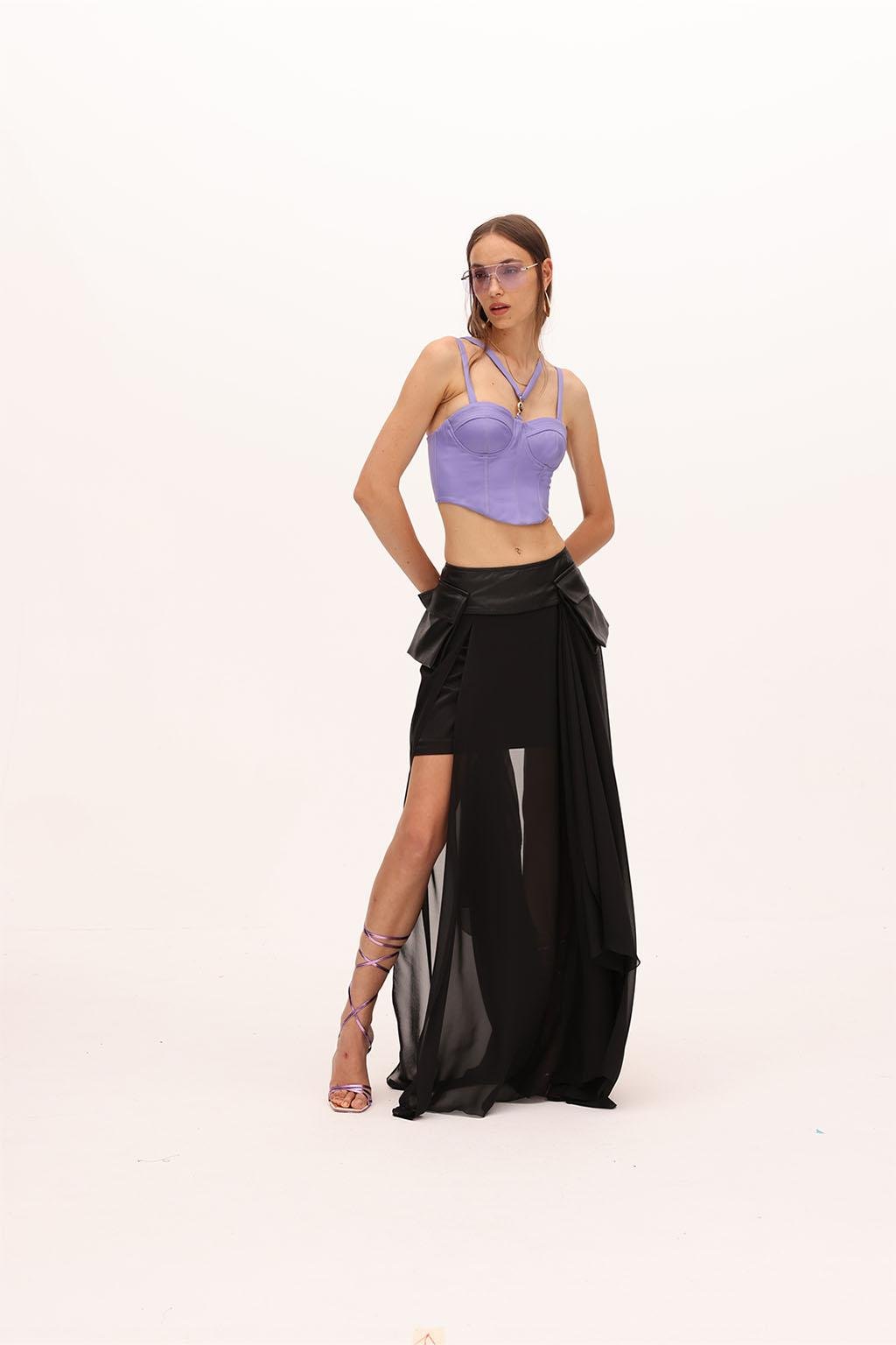 Gonna lunga in georgette - Monique Garçonne