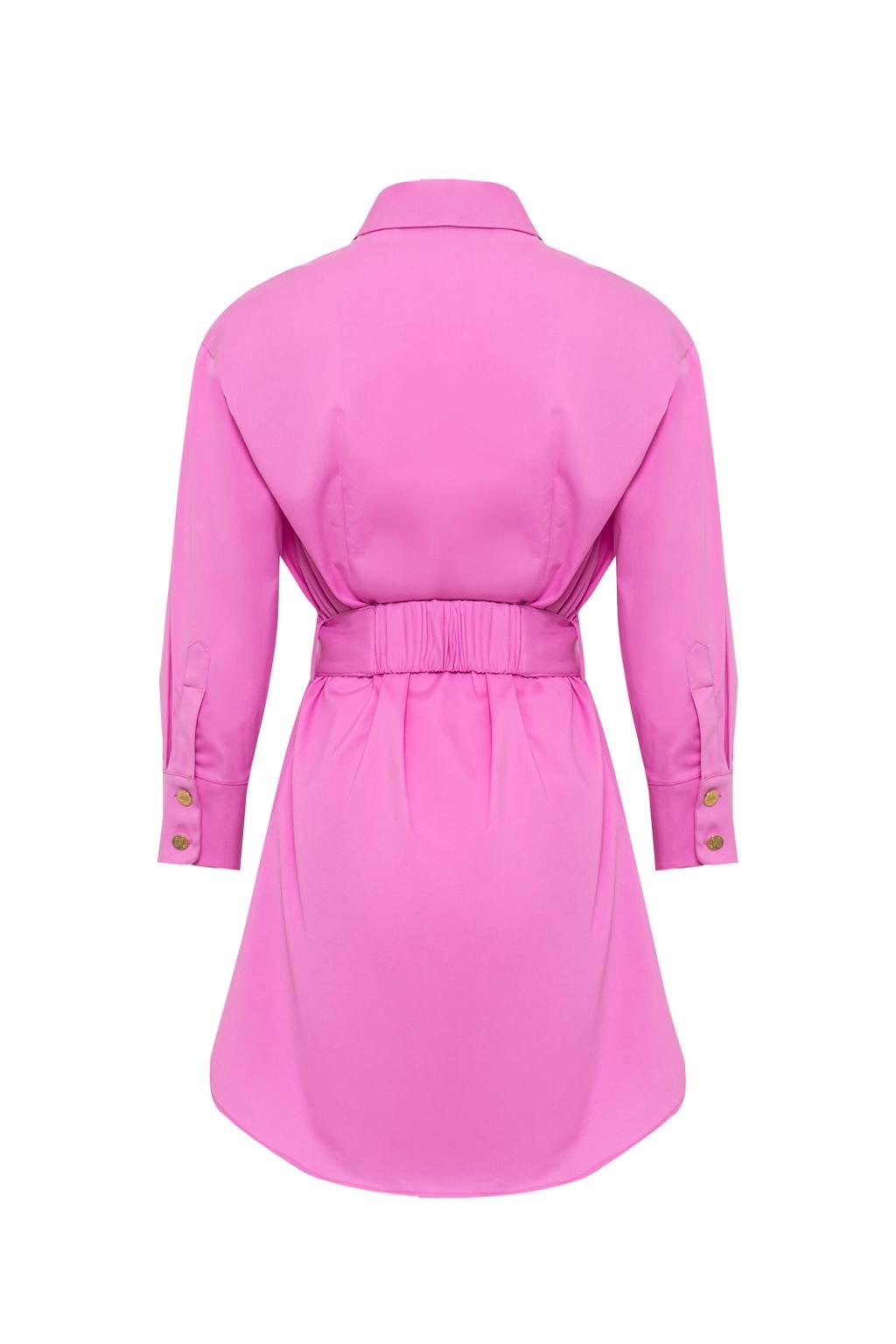 Mini dress camicia con fiore a rilievo in popeline - Monique Garçonne