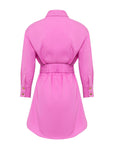 Mini dress camicia con fiore a rilievo in popeline - Monique Garçonne
