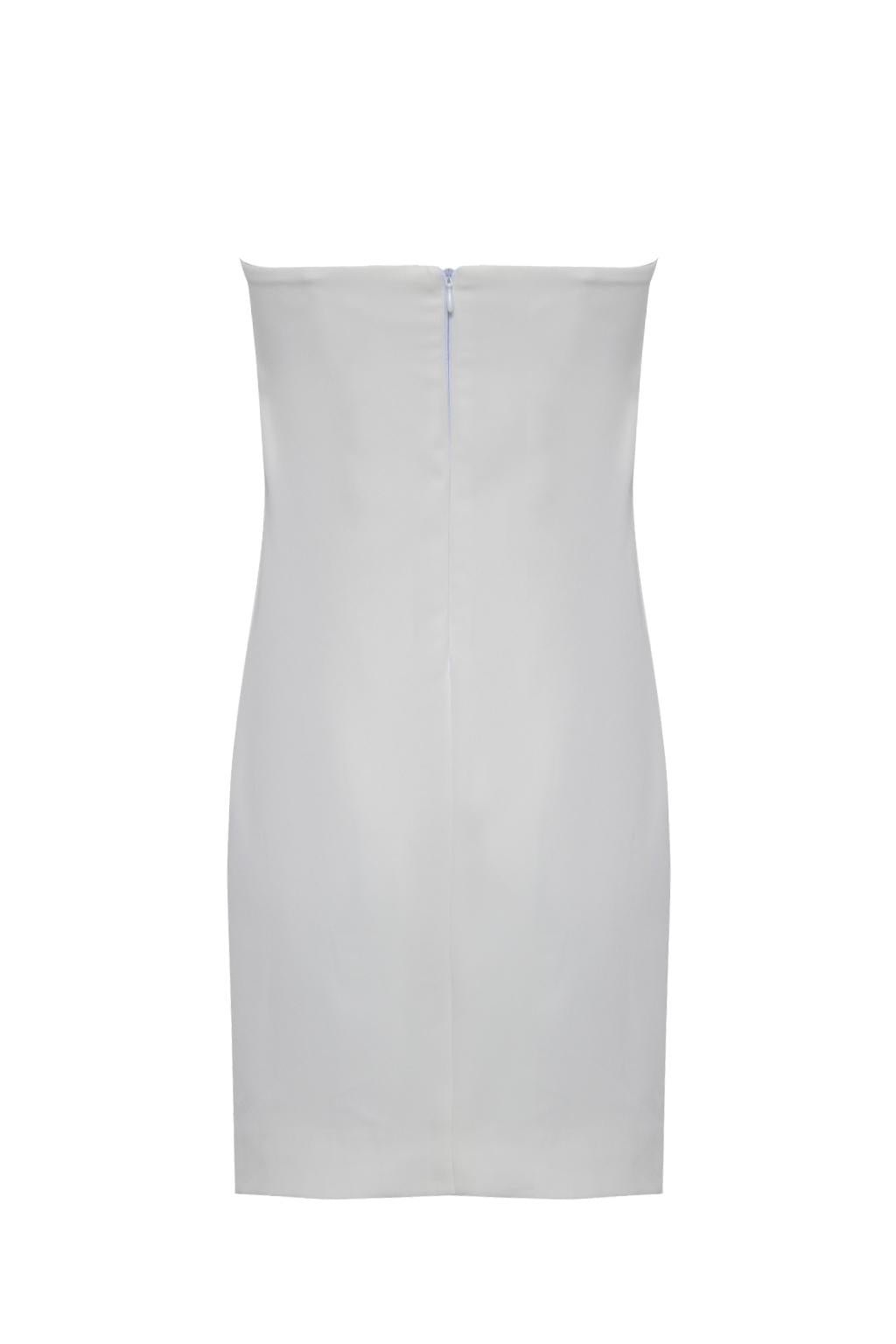 Mini dress decolletè con abbottonatura incrociata in tessuto tecnico - Monique Garçonne