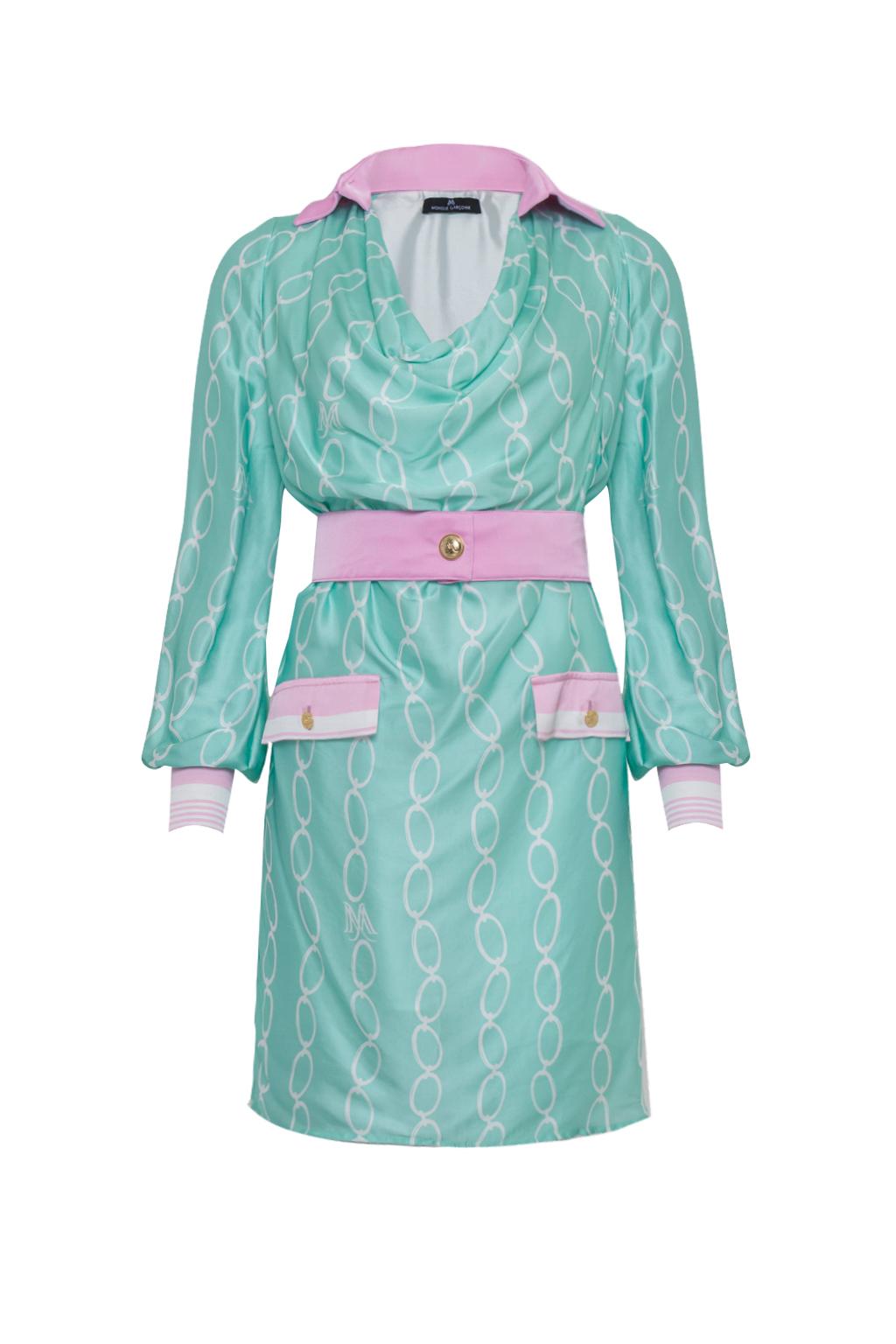 Mini dress in raso di viscosa stampato - Monique Garçonne