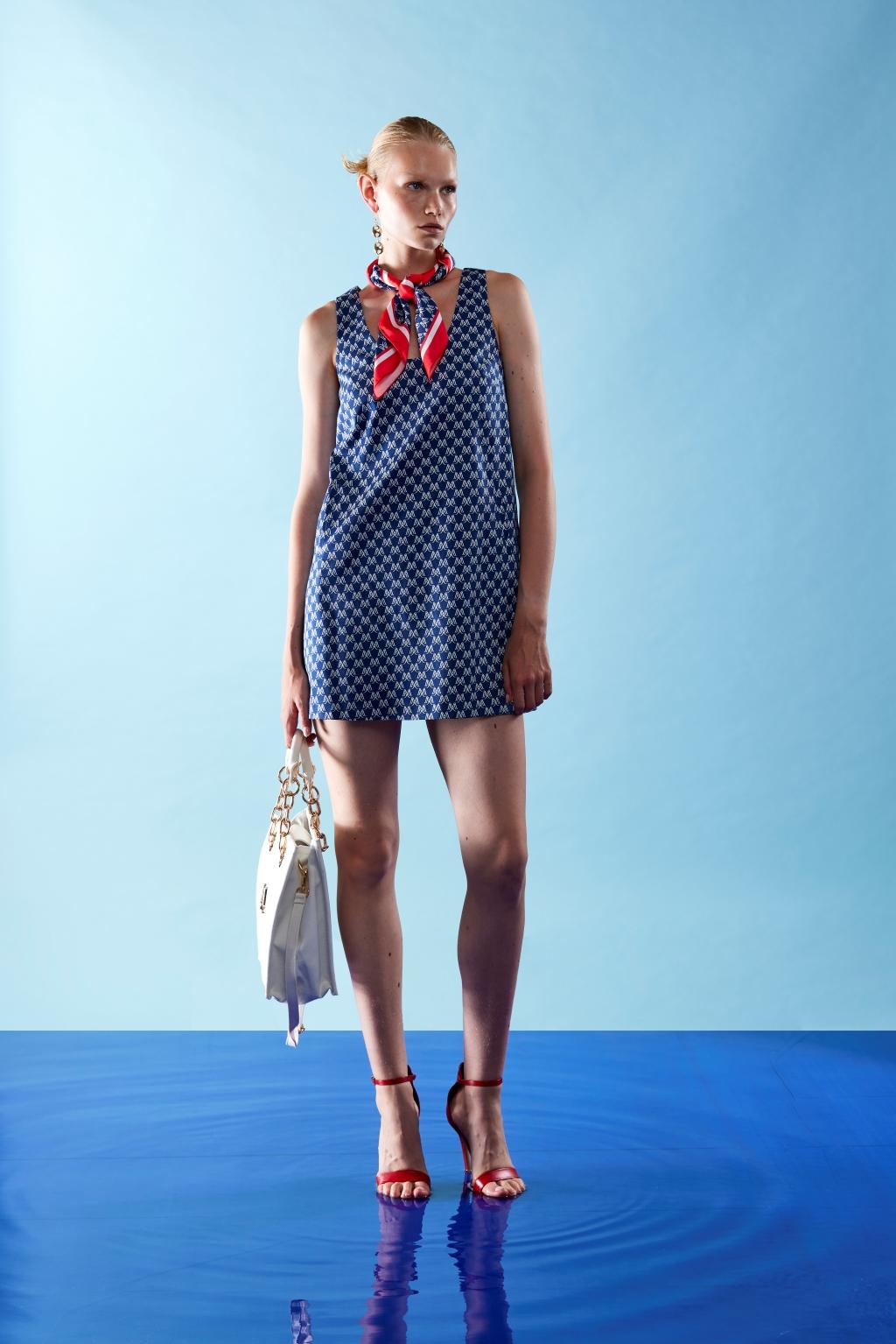 Mini dress linea ad A in cotone stampato - Monique Garçonne
