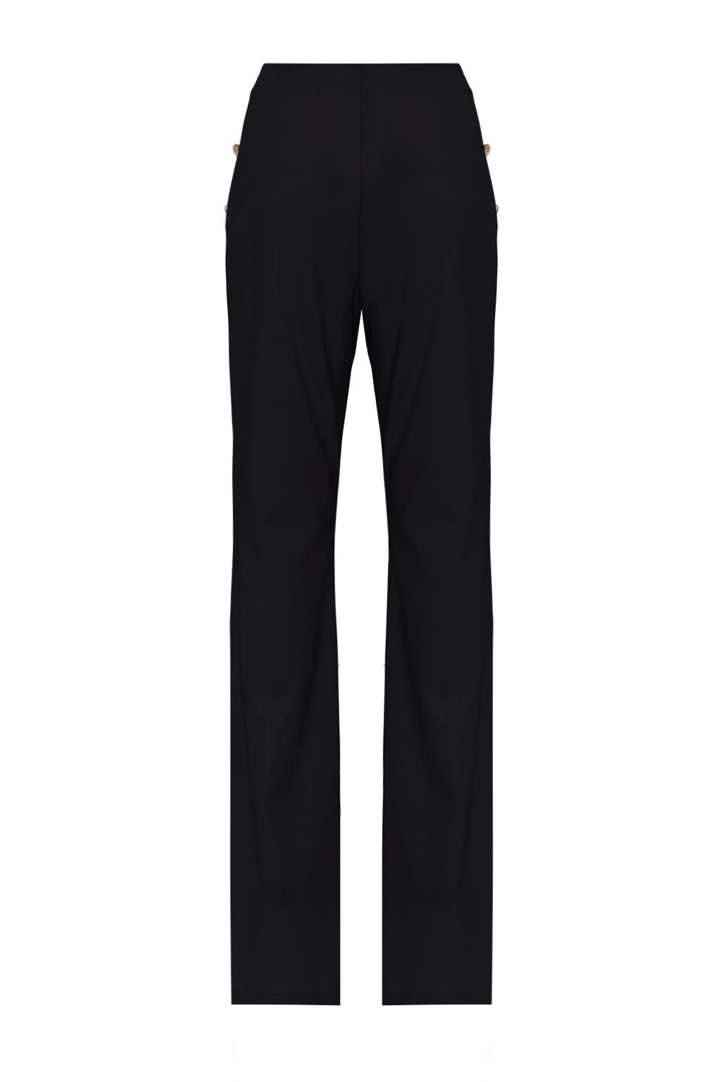 Pantalone dalla linea a zampetta in poliviscosa con placcatura trasparente - Monique Garçonne