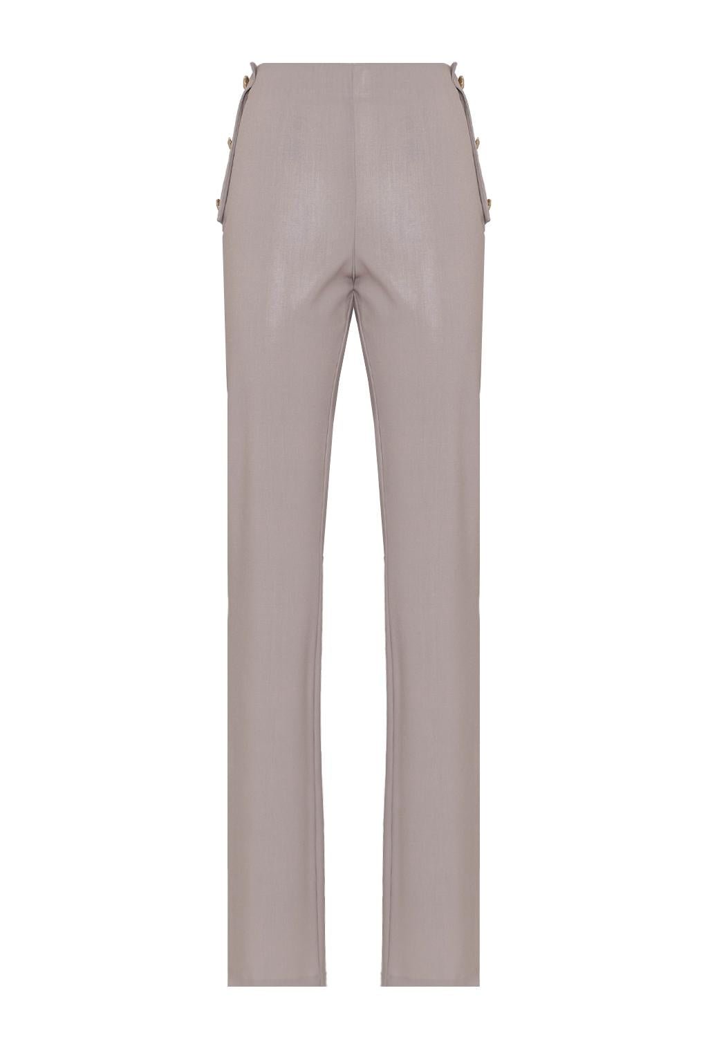 Pantalone dalla linea a zampetta in poliviscosa con placcatura trasparente - Monique Garçonne