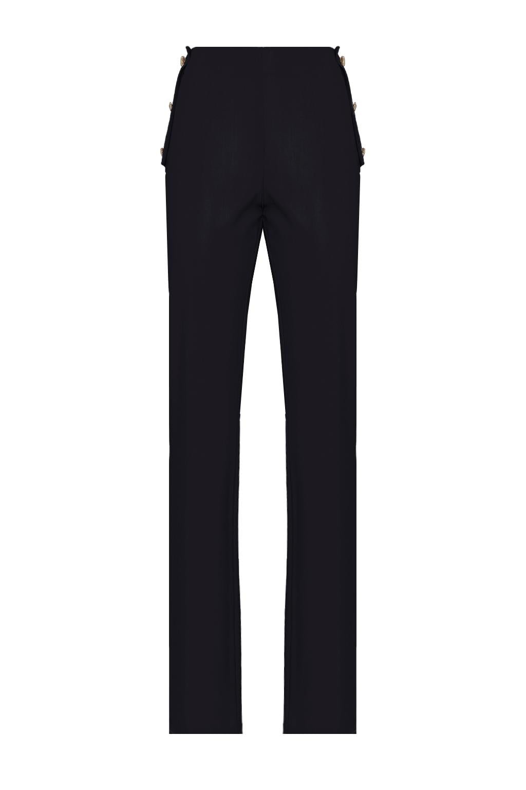 Pantalone dalla linea a zampetta in poliviscosa con placcatura trasparente - Monique Garçonne