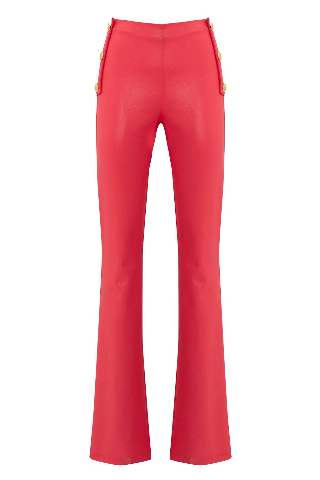 Pantalone dalla linea a zampetta in poliviscosa con placcatura trasparente - Monique Garçonne