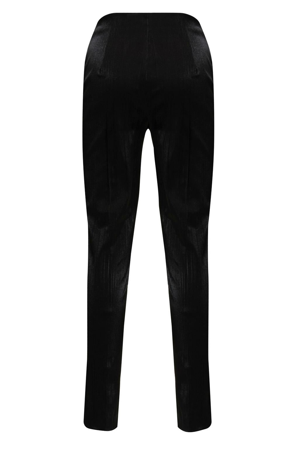 Pantalone dalla linea a zampetta in raso elastico operato - Monique Garçonne