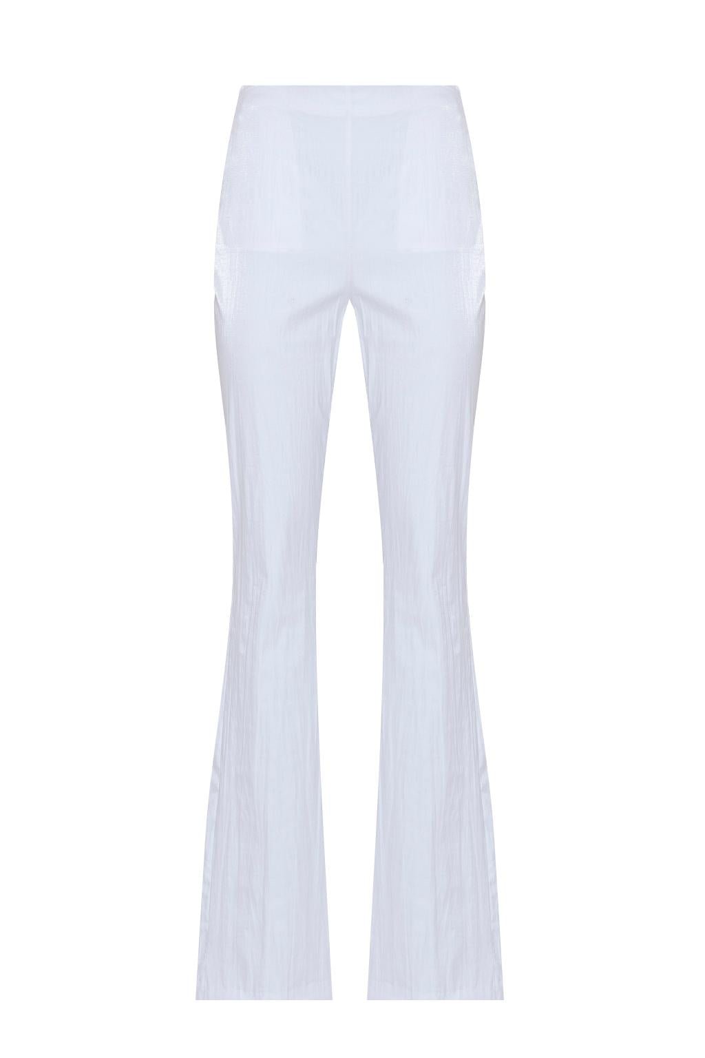Pantalone dalla linea a zampetta in raso elastico operato - Monique Garçonne