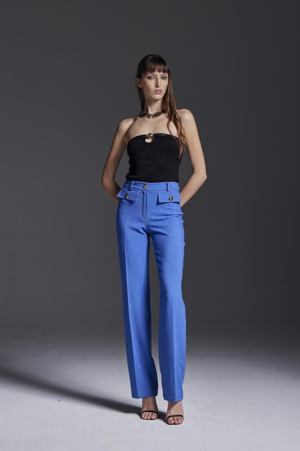 Pantalone in tessuto tecnico fiammato - Monique Garçonne