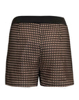 Shorts in rete accoppiata con georgette effetto nudo - Monique Garçonne