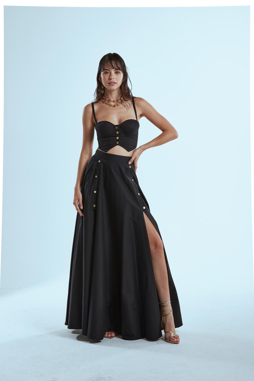 Top corsetto gilet in poliviscosa - Monique Garçonne