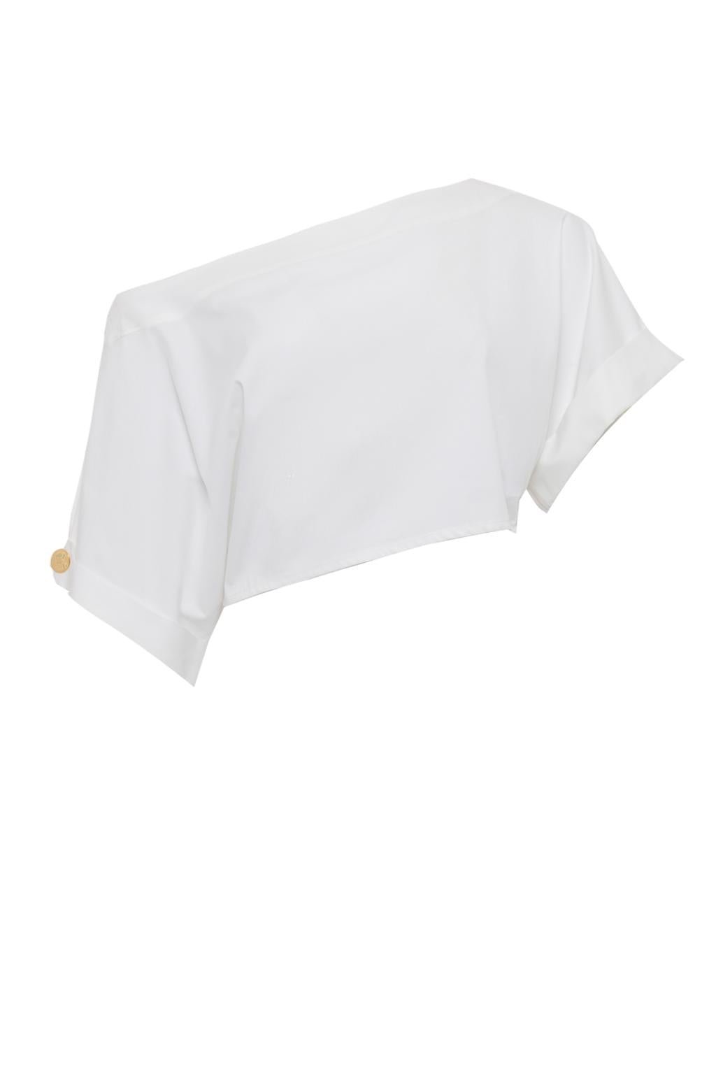 Top scollo a barca in popeline di cotone - Monique Garçonne