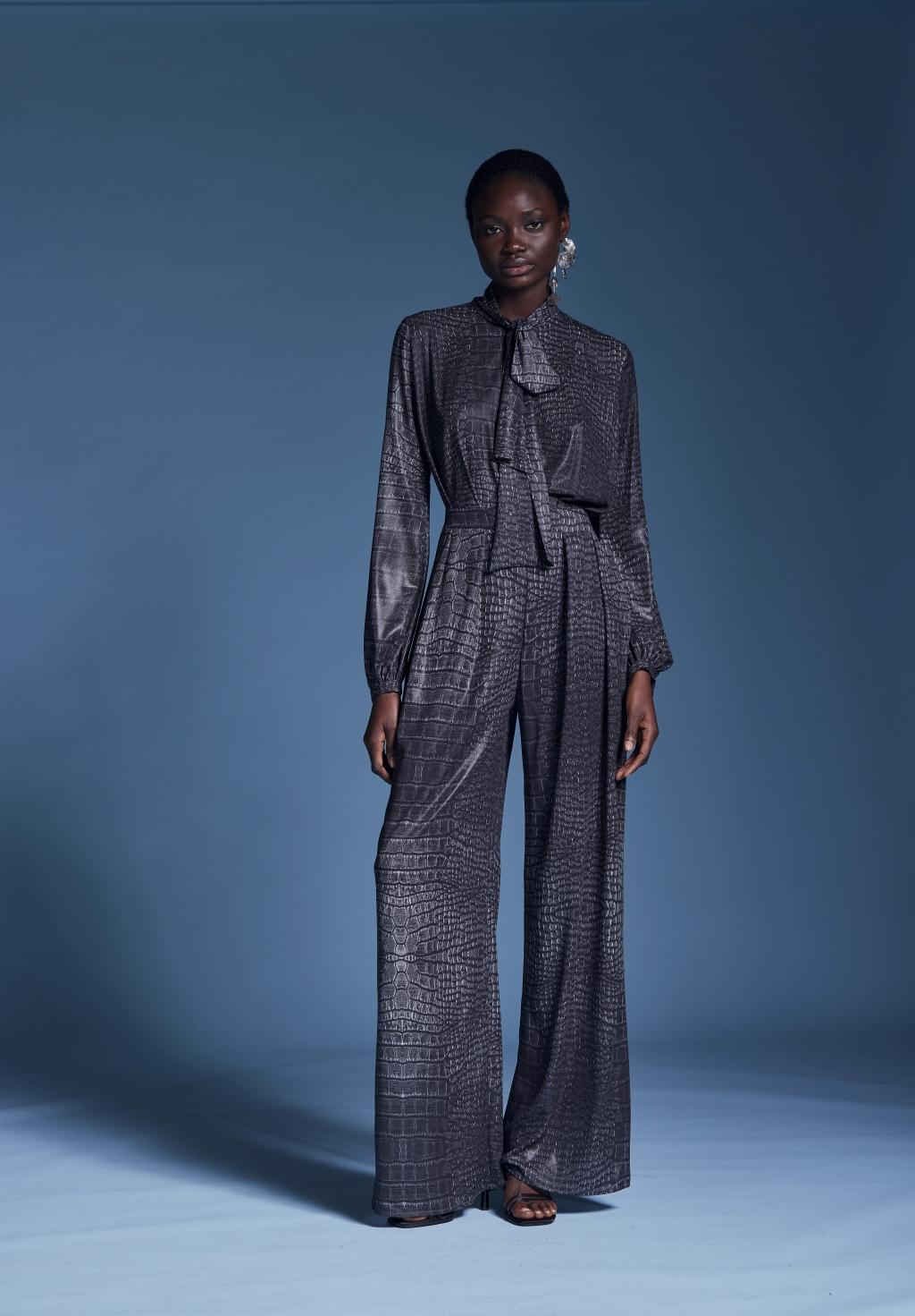 Tuta in doppia georgette stampata - Monique Garçonne