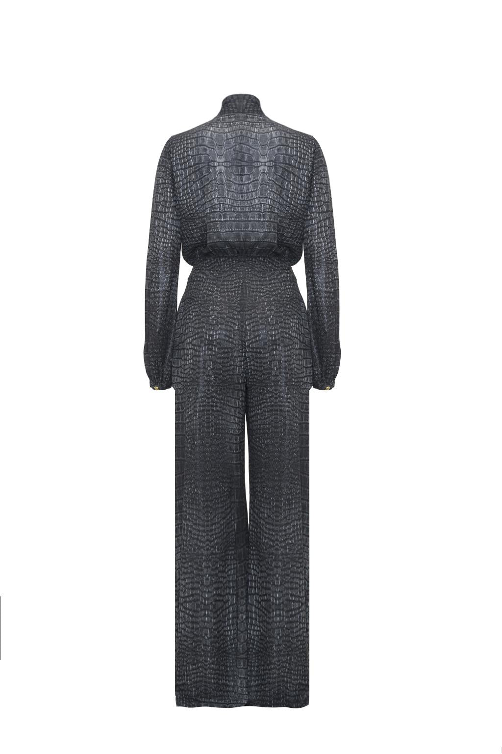 Tuta in doppia georgette stampata - Monique Garçonne